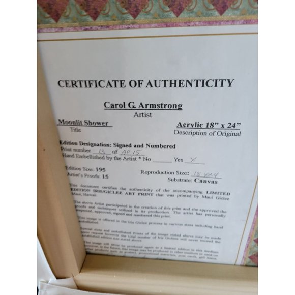 Carol g Armstrong moonlit shower painting acrylic - Picture 9 of 9